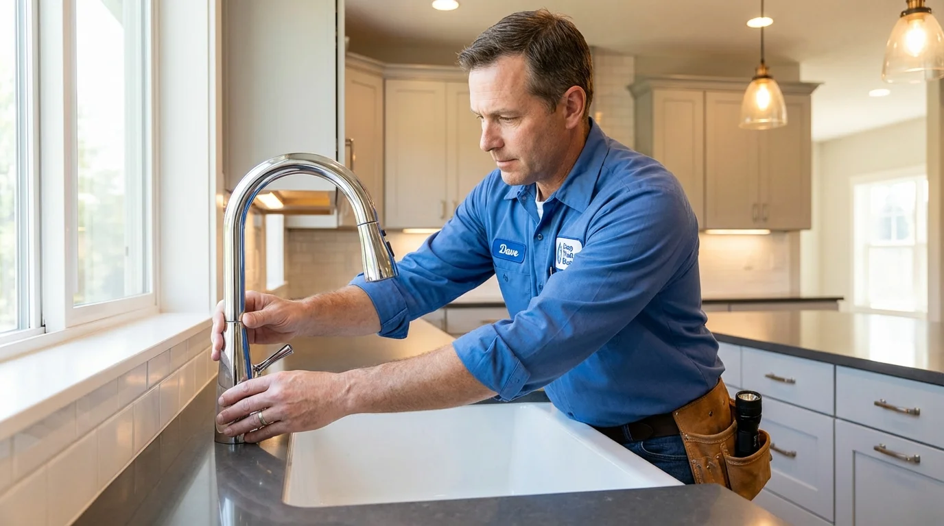 Kitchen faucet installation by Johns Plumbing LLC in Uncasville
